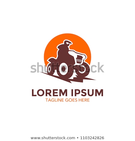 Foto stock: Person On Atv Quad Biking Freedom Driving Vector