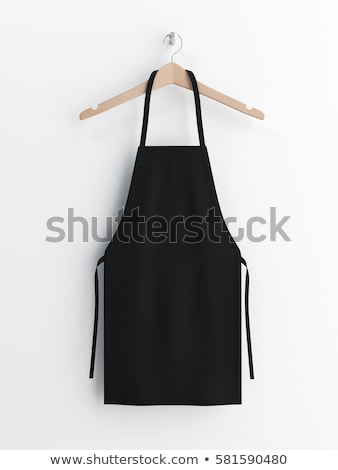 ストックフォト: Mockup White And Black Aprons Isolated White Background