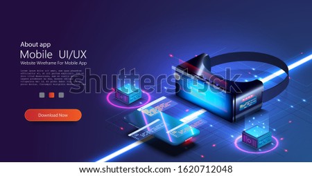 Zdjęcia stock: Augmented Reality In Education Concept Vector Illustration