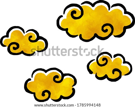 Foto d'archivio: Gold Japanese Style Deformed Cloud