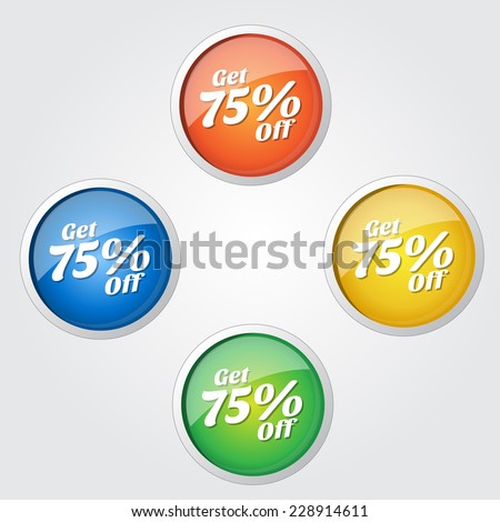 Stock photo: Get 75 Percent Green Vector Icon Design