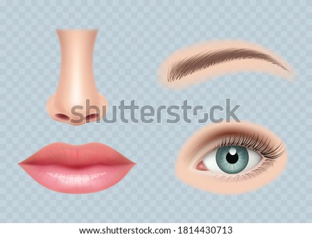 Stok fotoğraf: Realistic Ladys Mouth Set