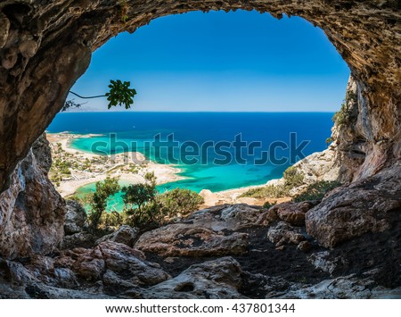 Landscape With Sea View In Crete Greece Stock fotó © arturasker