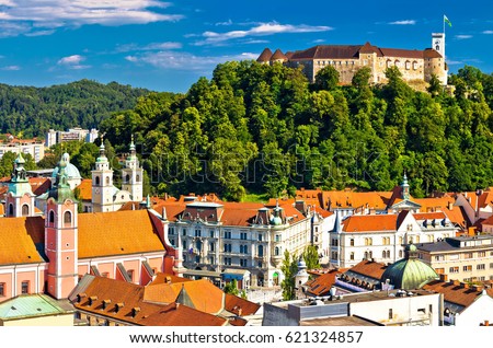 Panorama Of Ljubljana Slovenia Europe Stockfoto © xbrchx