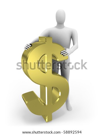 Stockfoto: D · Man · Omhelst · Dollar · Figuur