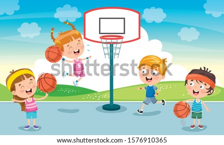 Kid Girl Exercise Ball Illustration Stock foto © yusufdemirci