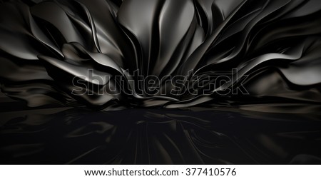 ストックフォト: Abstract Black Smooth Waves Design