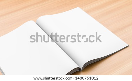 Stock fotó: Open Brochure On A Wooden Table