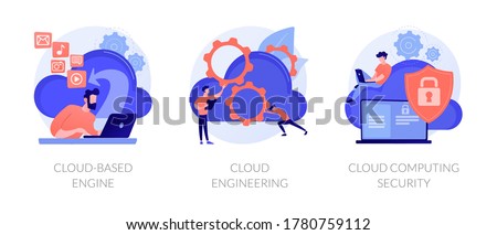 Stock photo: Cloud Based Engine Concept Vector Illustration