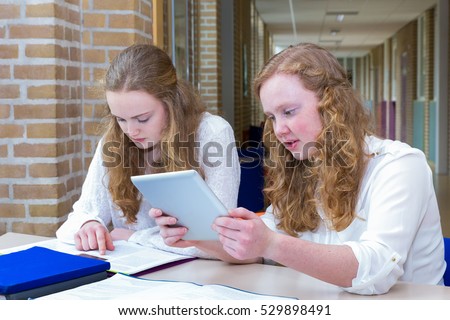Сток-фото: Portrait Of Two Dutch Teenage Girls