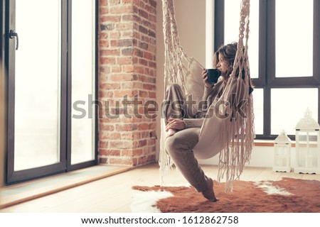 Сток-фото: Woman On Fur Carpet