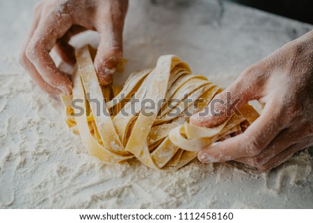 Stock photo: Raw Fresh Pasta And Ingredient