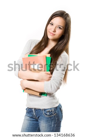 Stock photo: Gorgeous Young Brunette Student
