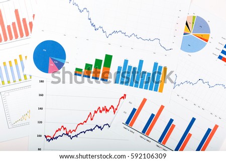 Stock fotó: Business Finance Analytics - Papers With Graphs And Charts