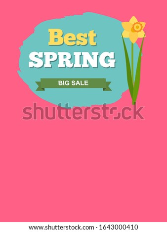 Zdjęcia stock: Best Spring Sale Promo Poster With Daffodil Flower