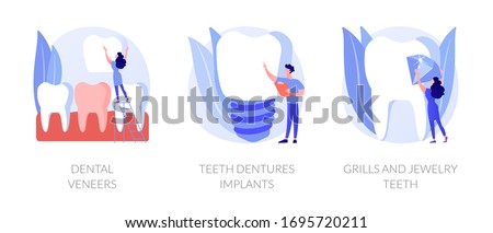 Stock fotó: Dental Prosthetics Vector Concept Metaphors