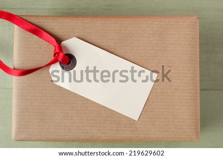 Plain Wrapped Package And Gift Tags Stock foto © Frannyanne