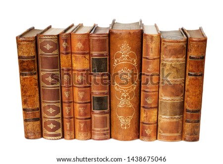 ストックフォト: Old Antique Books On The White Isolated Background