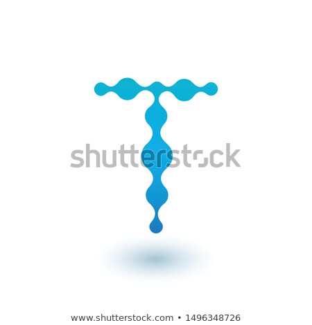 Zdjęcia stock: Water Molecular Initial Letter T Logo Design Fluid Liquid Design Element With Dots And Shadow Stoc