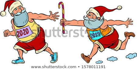Santa Claus Running Year 2020 Stok fotoğraf © rogistok