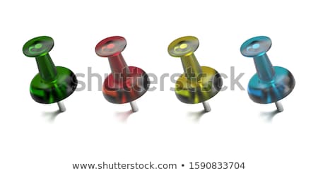 Pushpin Side View Realistic Thumbtack For Note Attach Collection Realistic 3d Vector Set Stock foto © Tashatuvango