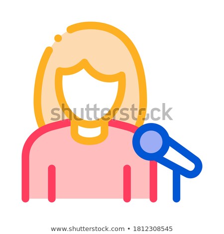 Foto stock: Singer Woman Human Talent Icon Vector Illustration