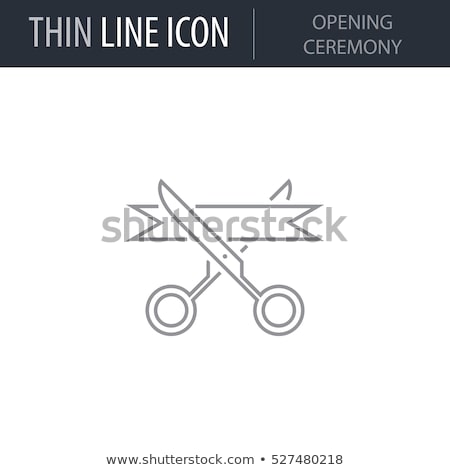 ストックフォト: Scissors Cut Ribbon Icon Vector Outline Illustration