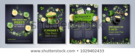 Stock fotó: Saint Patricks Day Hat Of Gold With Rainbow