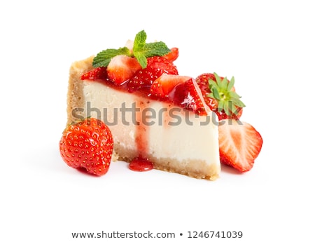 Stock fotó: Tasty Strawberry Cake Isolated On White Background