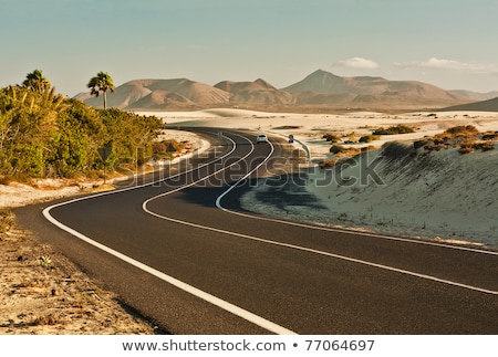 Stock fotó: Canary Islands Winding Road Curves And Car