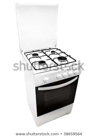 Foto stock: White Gas Cooker Over The White Background