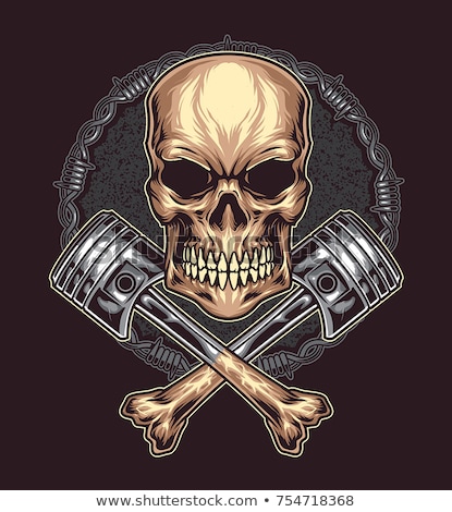 Foto stock: Skull And Pistons