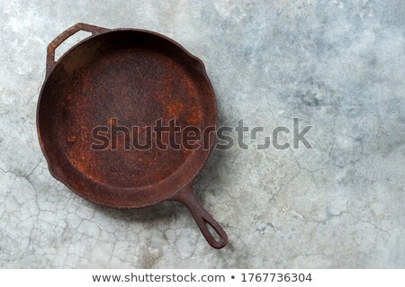 ストックフォト: Old Rusty Round Cast Iron Frying Pan