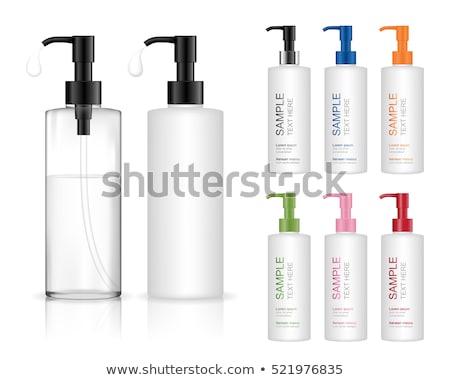Foto stock: Red Shampoo Bottle With Pump