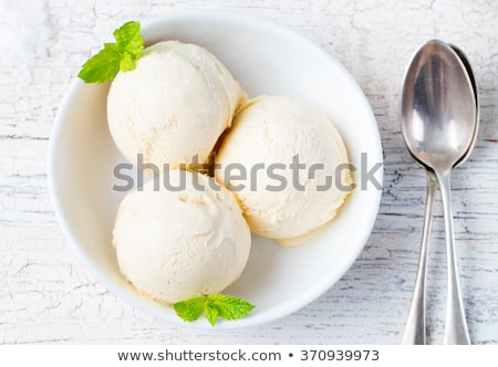 Foto stock: Vanilla Ice Cream In Bowl Organic Product