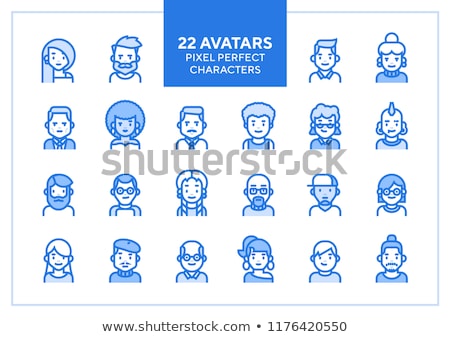 Foto stock: Man Hipster Avatar User Picture Cartoon Character