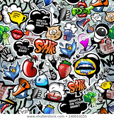 Zdjęcia stock: Background Graffiti Stickers
