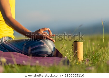 Сток-фото: Woman With A Yoga Mat Outdoors