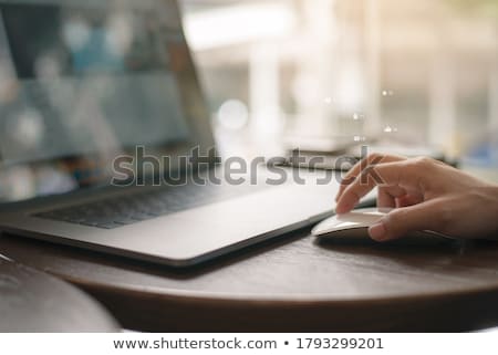 Stock fotó: Online Marketing Concept Person Click Keyboard Button