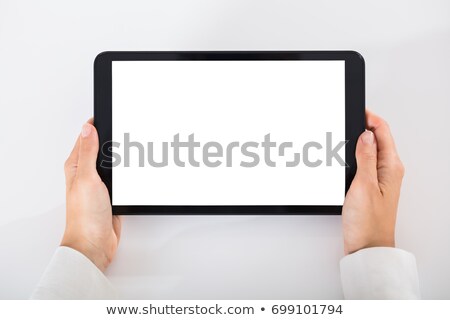 Сток-фото: Businessperson Using Digital Tablet With Blank White Screen