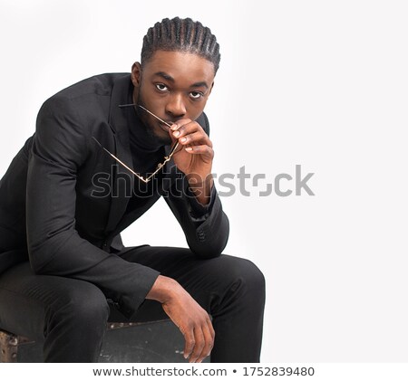 Stock photo: Close Up Portrait Of An African Man In Leather Jacket