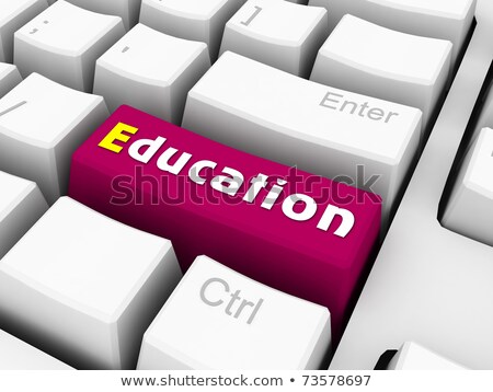 Stockfoto: Business Education - Text On The White Keyboard Button 3d