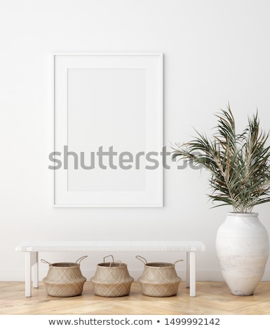 Stockfoto: White Picture Frame In A Modern Interior 3d Rendering