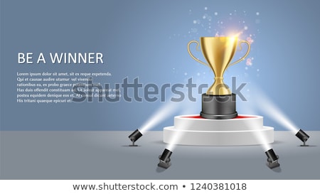 Foto stock: Championship Awards Poster With Golden Cups