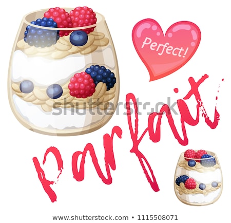 Stok fotoğraf: Muesli With Yogurt And Blue Berries In Glass Jar