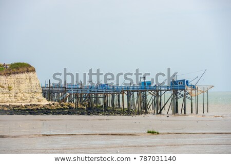 Stockfoto: Closeup On Shrimp Fishing Nets At French Village