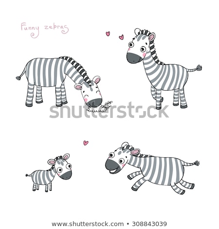 Stock foto: Surprised Cartoon Zebra