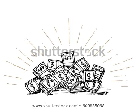 Foto stock: Hand Bursting Out From A Money Heap