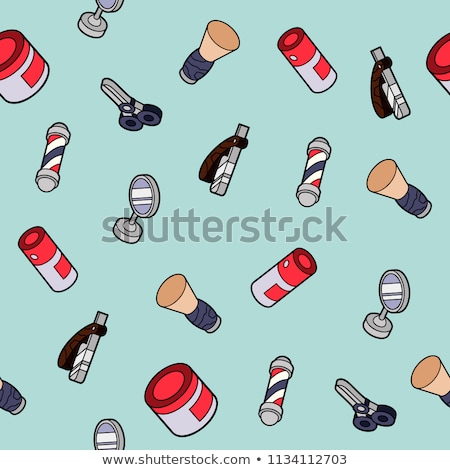 [[stock_photo]]: Barber Shop Flat Outline Isometric Pattern