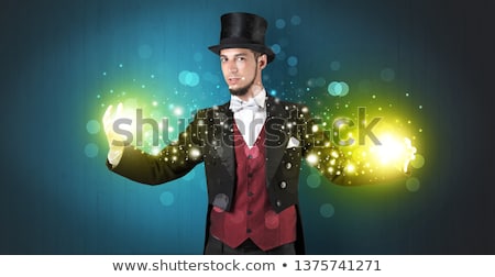 ストックフォト: Illusionist Holding Superpower On His Hand